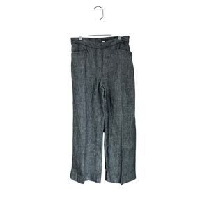 J.Jill Love Linen Black Cropped Ankle Pants Minimalist Sz XS Chic